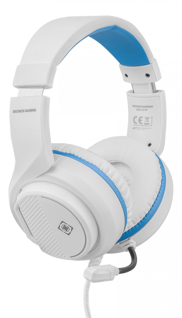 DELTACO GAMING Stereo Gaming Headset for PS5, 1x 3.5mm connector,white