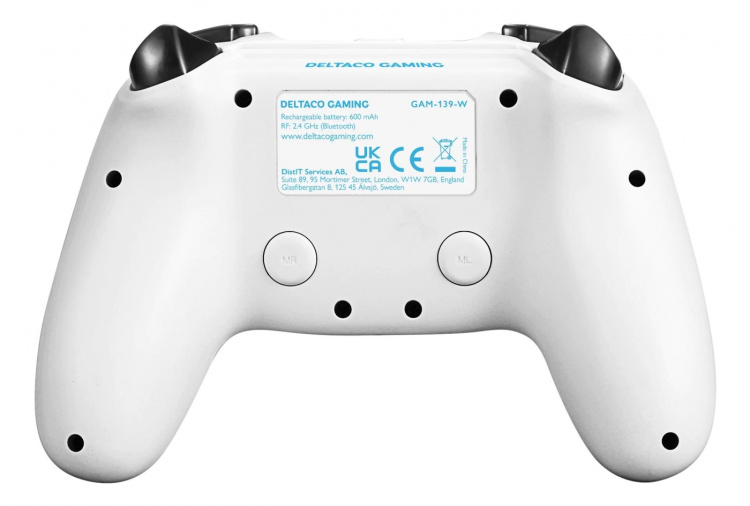 deLTACO GAMING Playstation 4 bluetooth controller, white deLTACO GAMING Playstation 4 bluetooth controller, white