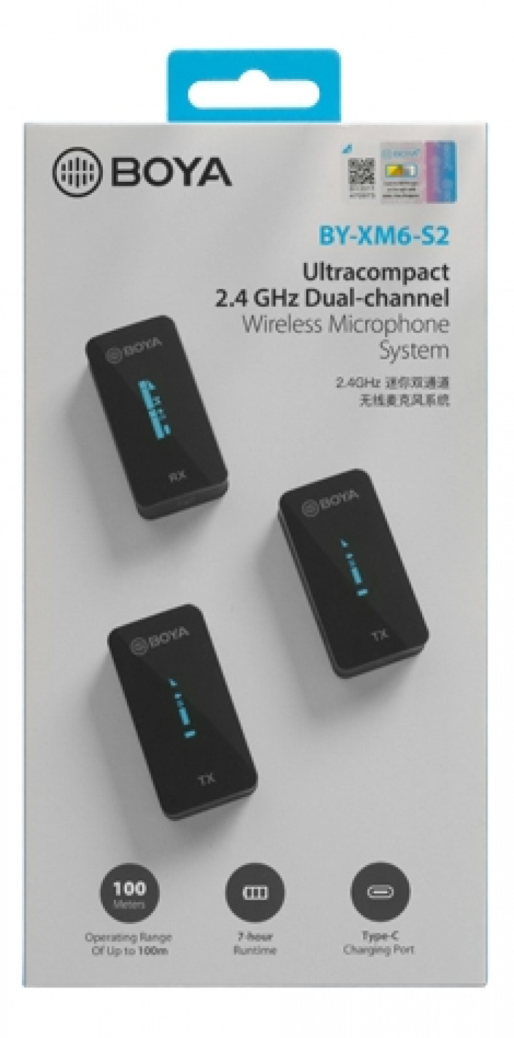 Boya Ultracompact 2.4GHz Dual-channel Wireless Microphone 1+2 Boya Ultracompact 2.4GHz Dual-channel Wireless Microphone 1+2
