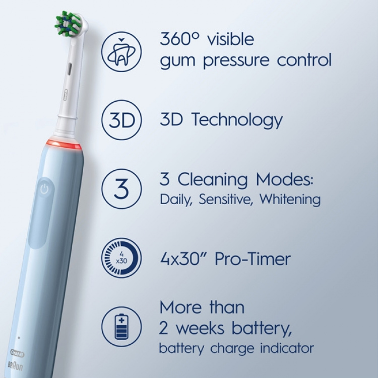 Oral B Electric toothbrush Pro3 3200S Blue Sensi