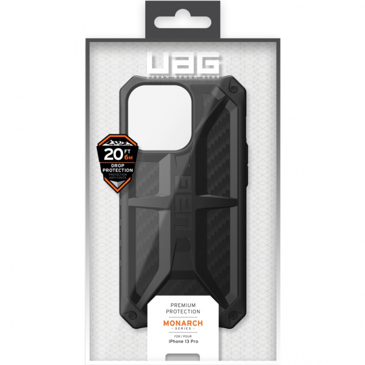 UAG iPhone 13 Pro Monarch Cover, Carbon Fiber UAG iPhone 13 Pro Monarch Cover, Carbon Fiber