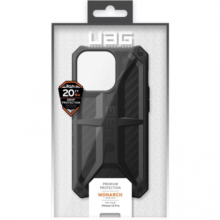UAG iPhone 13 Pro Monarch Cover, Carbon Fiber UAG iPhone 13 Pro Monarch Cover, Carbon Fiber