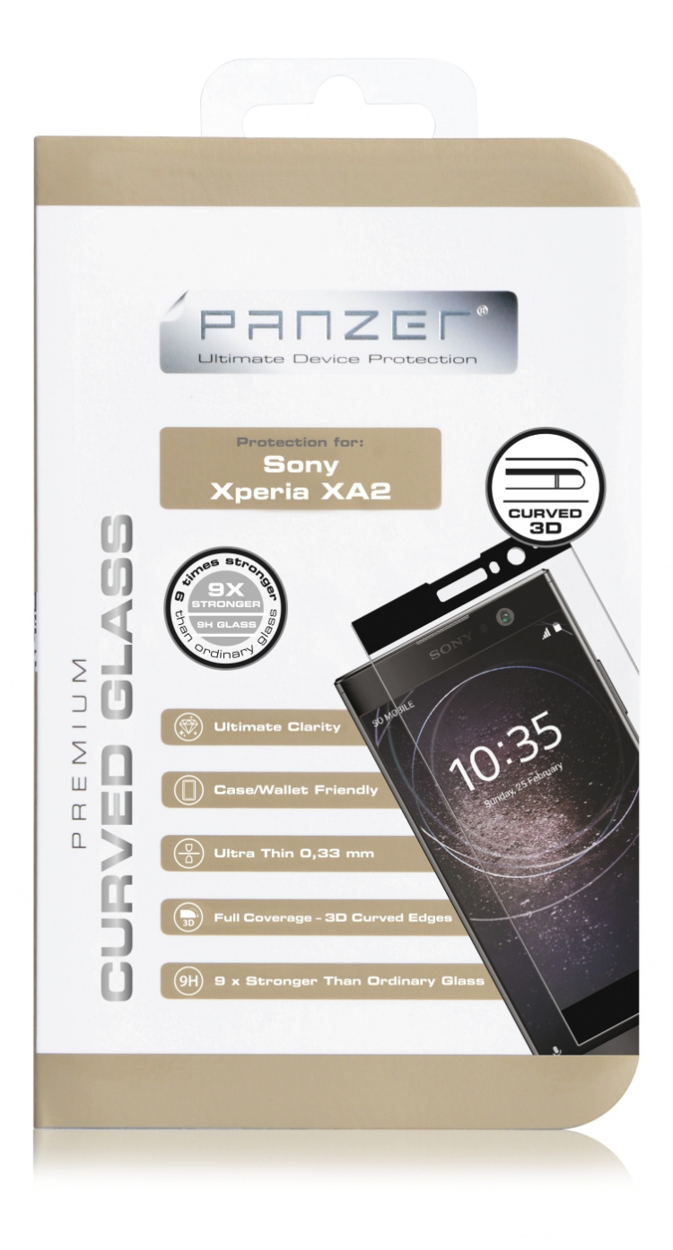 Panzer Sony Xperia XA2, Curved Glass, Black