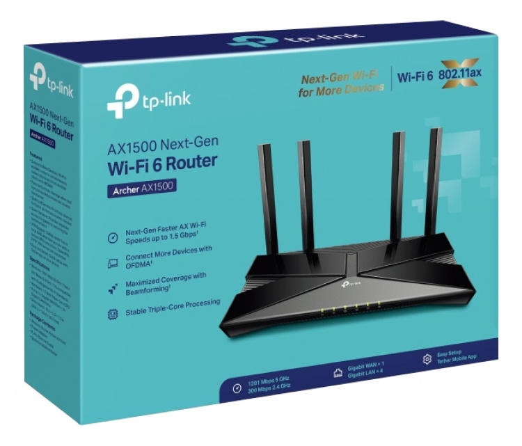 AX1500 Wi-Fi 6 Router, Broadcom 1.5GHz Tri-Core CPU