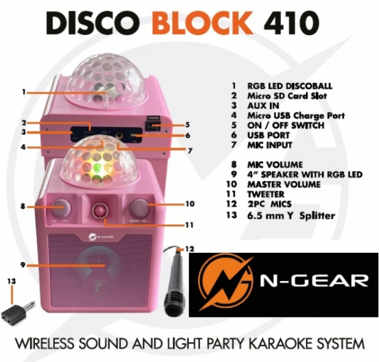 N-GEAR Party Bluetooth Speaker with Dome Light flashes on music