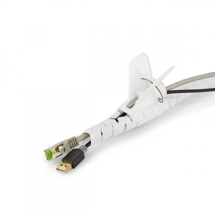Nedis Cable Management | Spiral Sleeve | 1 pcs | Maximum cable thickness: 16 mm | PE | White
