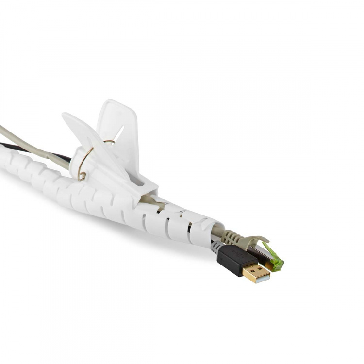 Nedis Cable Management | Spiral Sleeve | 1 pcs | Maximum cable thickness: 16 mm | PE | White