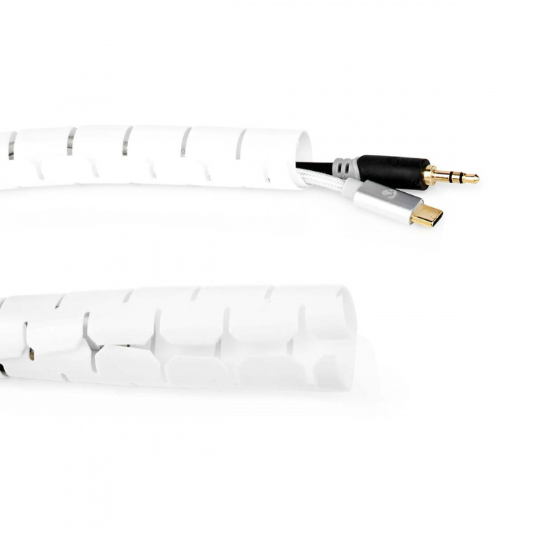 Nedis Cable Management | Spiral Sleeve | 1 pcs | Maximum cable thickness: 22 mm | PE | White