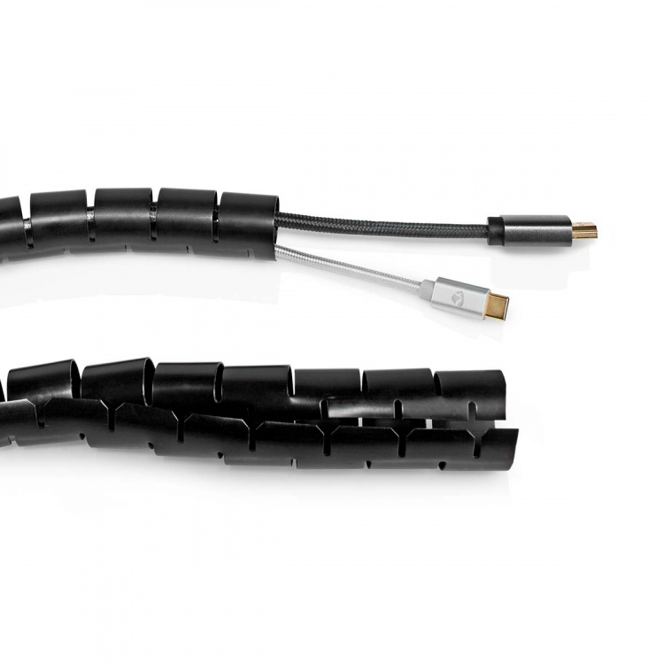 Nedis Cable Management | Spiral Sleeve | 1 pcs | Maximum cable thickness: 28 mm | PE | Black