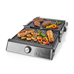 Nedis Contact Grill | 2000 W | 29 x 23 cm | Adjustable temperature control | Plastic / Stainless Steel