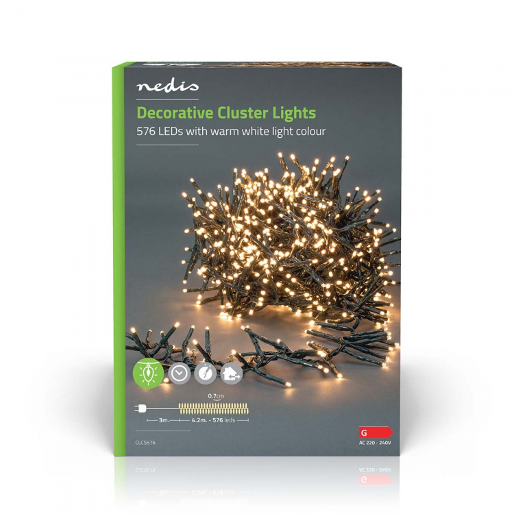 Nedis Christmas Lights | 576 LED\'s | Warm White | 4.20 m | Indoor & Outdoor | Mains Powered Nedis Christmas Lights | 576 LED\'s | Warm White | 4.20 m | Indoor & Outdoor | Mains Powered