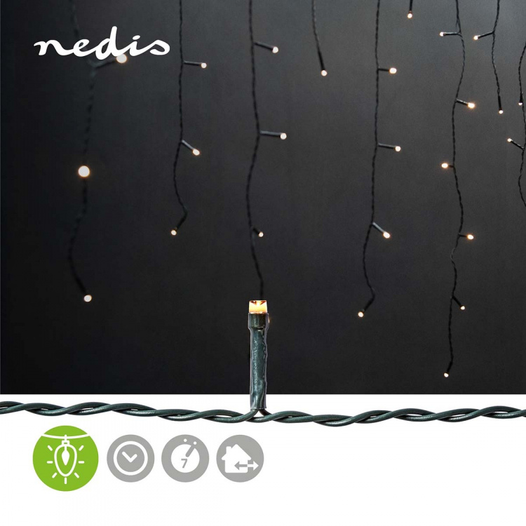 Nedis Decorative Icicle Lights | 360 LED\'s | Warm White | 9.00 m | Mains Powered