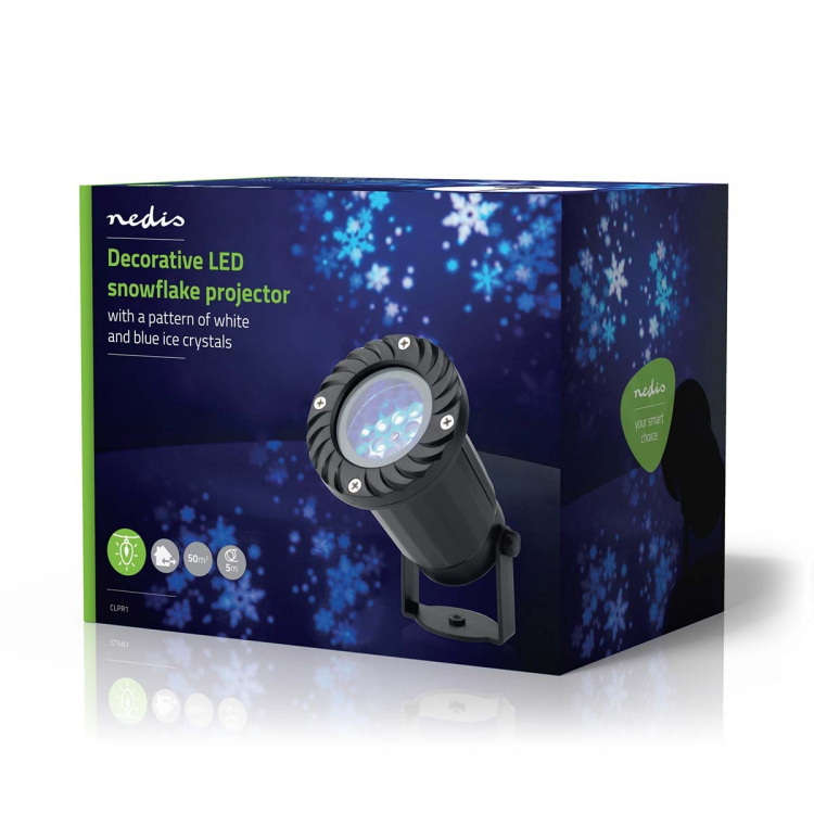 Nedis Decorative Light | LED snowflake projector | White and blue ice crystals | Indoor & Outdoor
