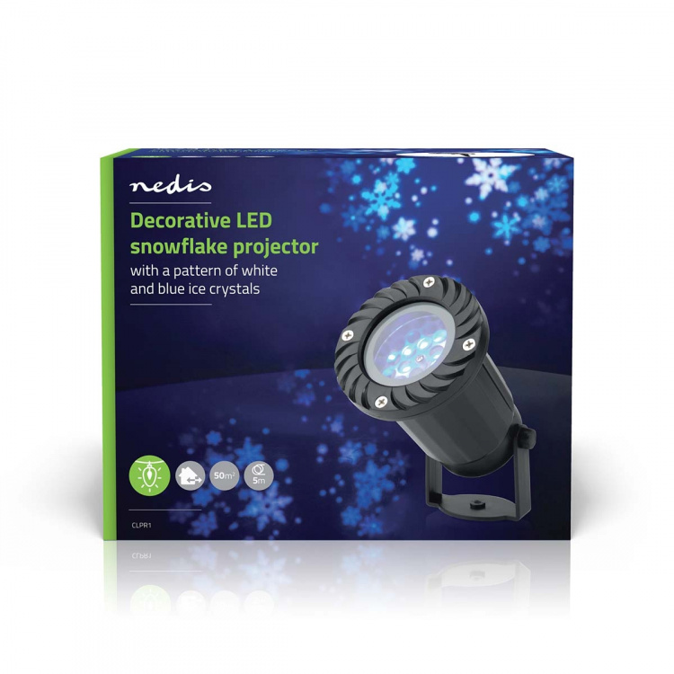 Nedis Decorative Light | LED snowflake projector | White and blue ice crystals | Indoor & Outdoor