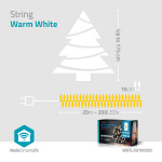 Nedis Smart Christmas lights | Wi-Fi | Warm White | 200 LED\'s | 20.0 m | Android™ / IOS