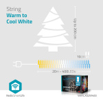 Nedis Smart Christmas lights | Wi-Fi | Warm to Cool White | 400 LED\'s | 20.0 m | Android™ / IOS
