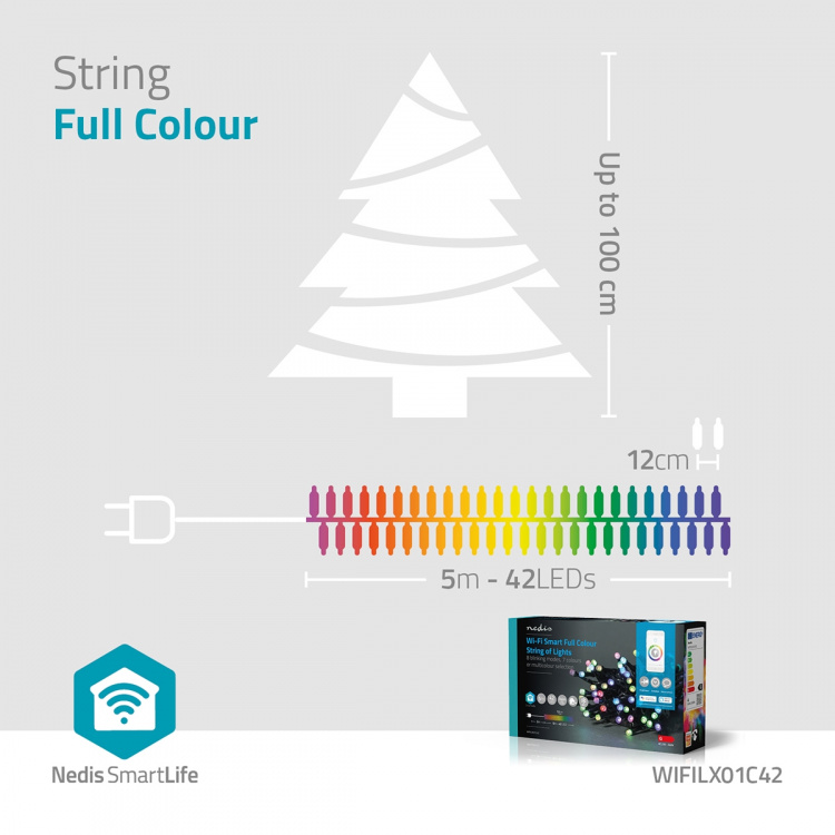 Nedis Smart Christmas lights | Wi-Fi | RGB | 42 LED\'s | 5.00 m | Android™ / IOS