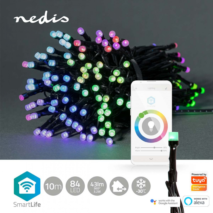 Nedis Smart Christmas lights | Wi-Fi | RGB | 84 LED\'s | 10.0 m | Android™ / IOS