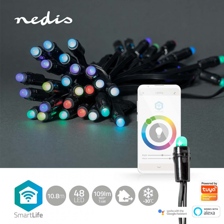 Nedis Smart Christmas lights | Wi-Fi | RGB | 48 LED\'s | 10.80 m | Android™ / IOS