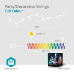 Nedis SmartLife Decorative Lights | Party Lights | Wi-Fi | RGB / White | 20 LED\'s | 10 m | Android™ / IOS | Bulb diameter: 50 mm Nedis SmartLife Decorative Lights | Party Lights | Wi-Fi | RGB / White | 20 LED\'s | 10 m | Android™ / IOS | Bulb diameter: 50 mm