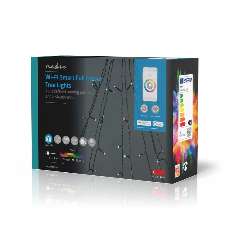 Nedis Smart Christmas lights | Wi-Fi | RGB | 180 LED\'s | 10 x 2 m | Android™ / IOS