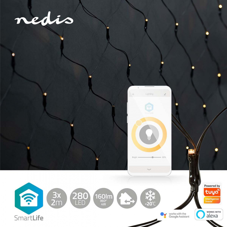 Nedis Smart Christmas lights | Wi-Fi | Warm White | 280 LED\'s | 3.00 m | 3 x 2 m | Android™ / IOS Nedis Smart Christmas lights | Wi-Fi | Warm White | 280 LED\'s | 3.00 m | 3 x 2 m | Android™ / IOS