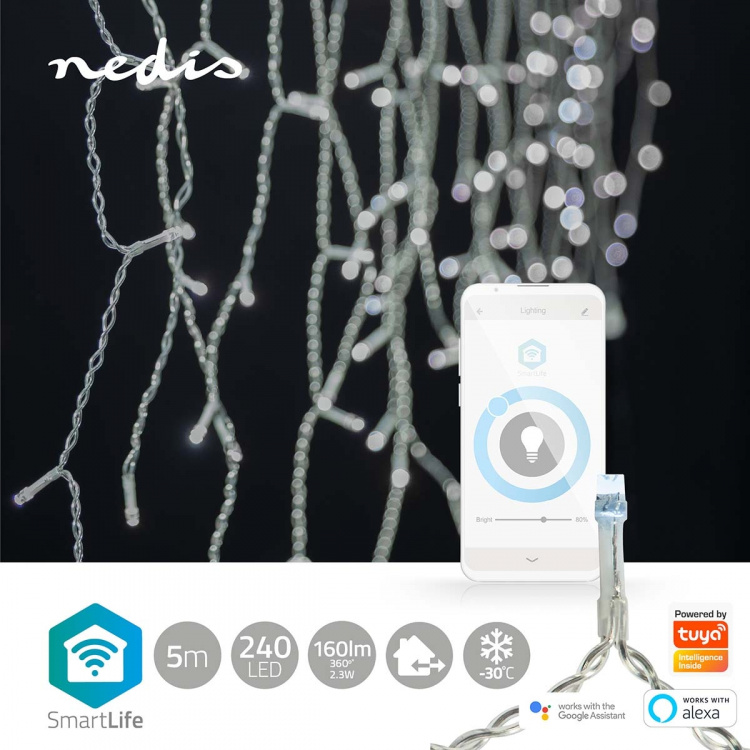 Nedis Smart Christmas lights | Wi-Fi | Cool White | 240 LED\'s | 5.00 m | Android™ / IOS