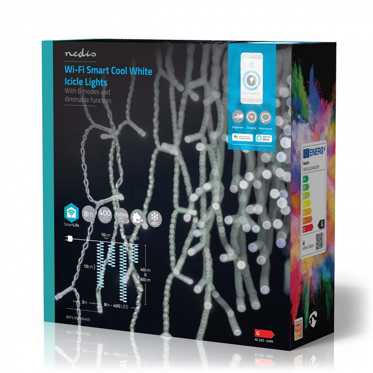 Nedis Smart Christmas lights | Wi-Fi | Cool White | 400 LED\'s | 8.00 m | Android™ / IOS