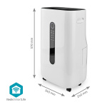 Nedis SmartLife Dehumidifier | Wi-Fi | Dehumidification / Continuous / Max+ / Dry laundry / Ventilation | Android™ / IOS | 195 m³/h