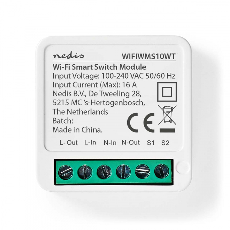 Nedis SmartLife Power Switch | Switch | 3680 W | Terminal Connection | App available for: Android™ / IOS