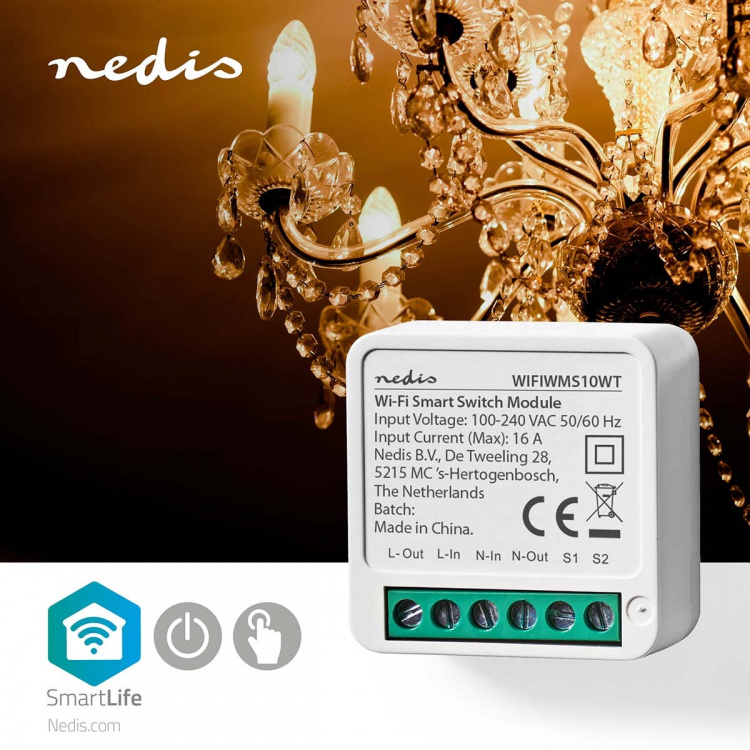 Nedis SmartLife Power Switch | Switch | 3680 W | Terminal Connection | App available for: Android™ / IOS