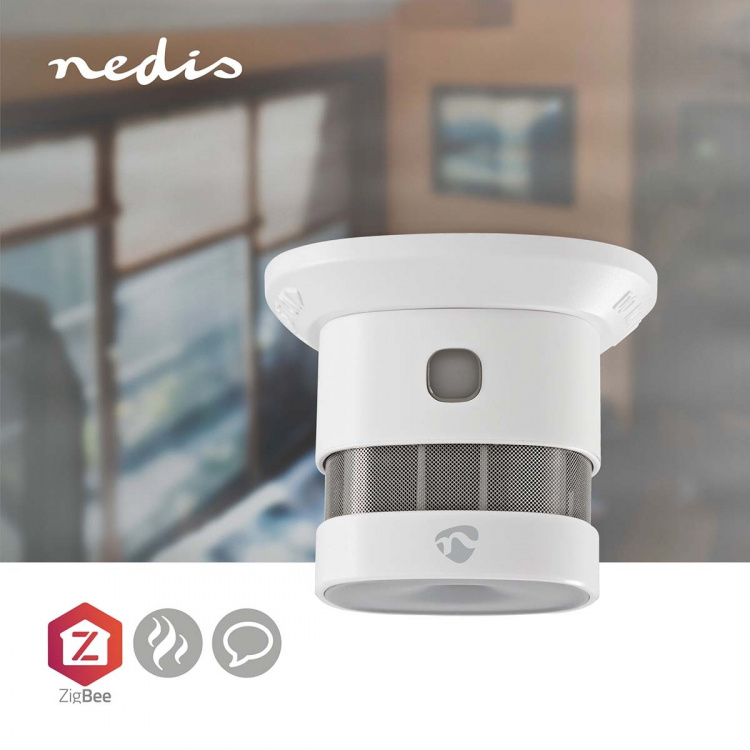Nedis SmartLife Smoke Detector | Zigbee 3.0 | Battery Powered | Sensor life cycle: 10 year | EN 14604 | Max. battery life: 60 Months | 85 dB | White | 1 pcs