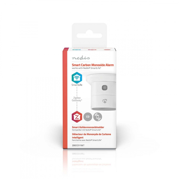 Nedis SmartLife CO Detector | Zigbee 3.0 | Battery Powered | Sensor life cycle: 10 year | EN 50291 | Android™ / IOS | With test button | 85 dB | White Nedis SmartLife CO Detector | Zigbee 3.0 | Battery Powered | Sensor life cycle: 10 year | EN 50291 | Android™ / IOS | With test button | 85 dB | White