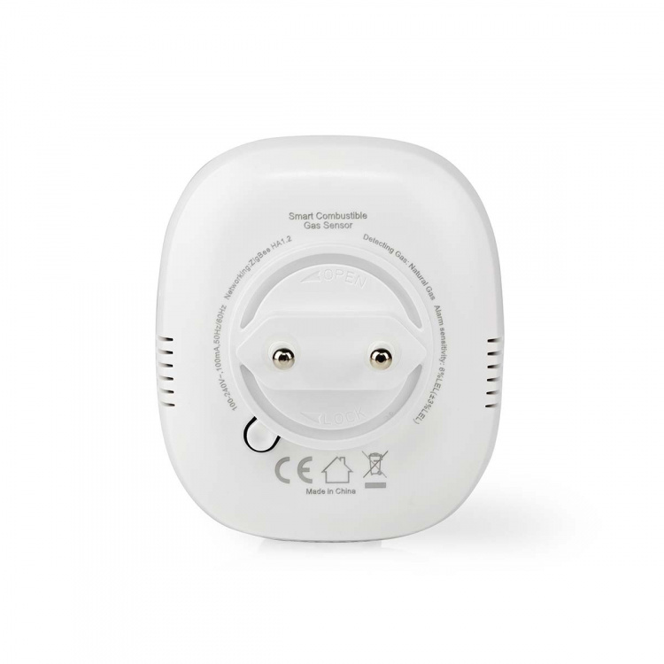 Nedis SmartLife Gas Detector | Zigbee 3.0 | Mains Powered | Sensor life cycle: 5 year | EN 50194-1:2009 | Android™ / IOS | With test button | 75 dB | White Nedis SmartLife Gas Detector | Zigbee 3.0 | Mains Powered | Sensor life cycle: 5 year | EN 50194-1:2009 | Android™ / IOS | With test button | 75 dB | White
