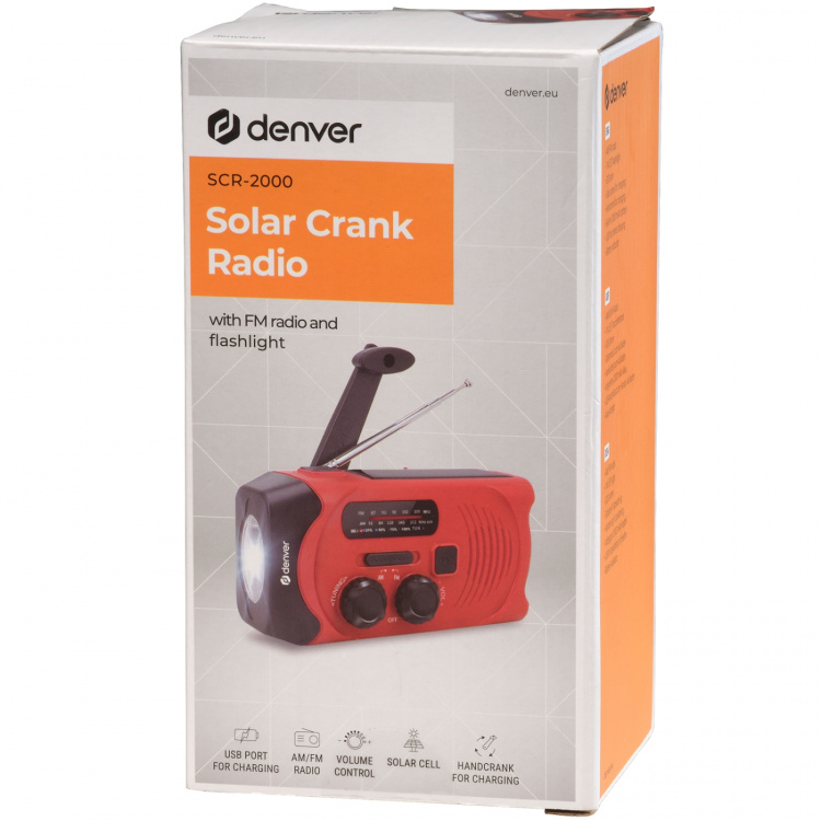 Denver Radio med vev och solcellsuppl Denver Radio med vev och solcellsuppl