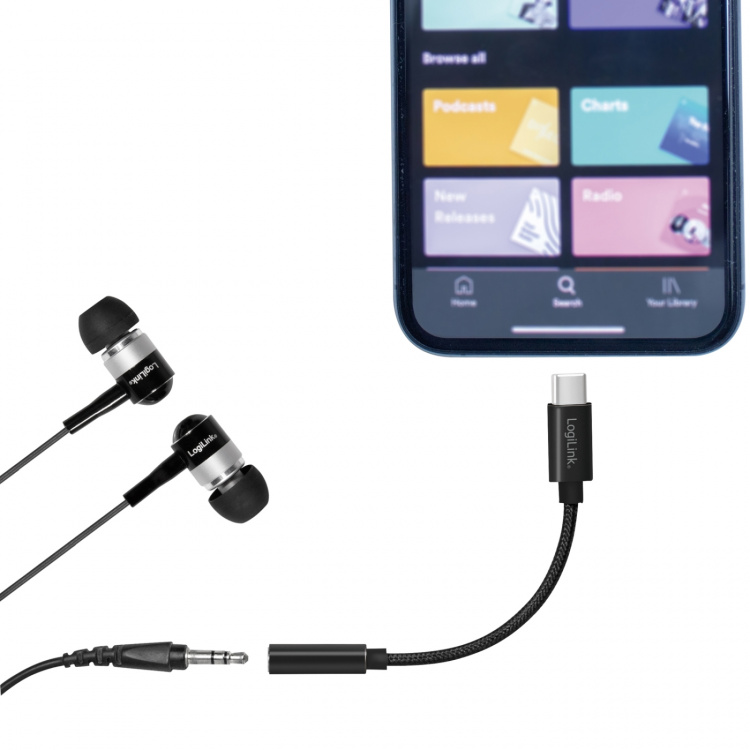 LogiLink USB-C 3,5mm-ljudadapter m DAC LogiLink USB-C 3,5mm-ljudadapter m DAC