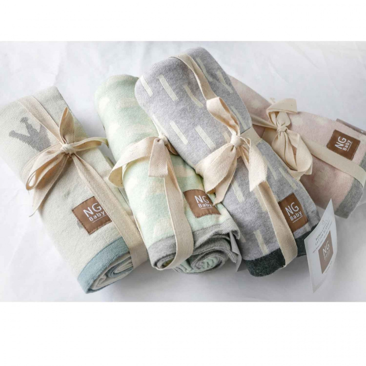 NG Baby Filt Jaquardstickad Grey Line NG Baby Filt Jaquardstickad Grey Line