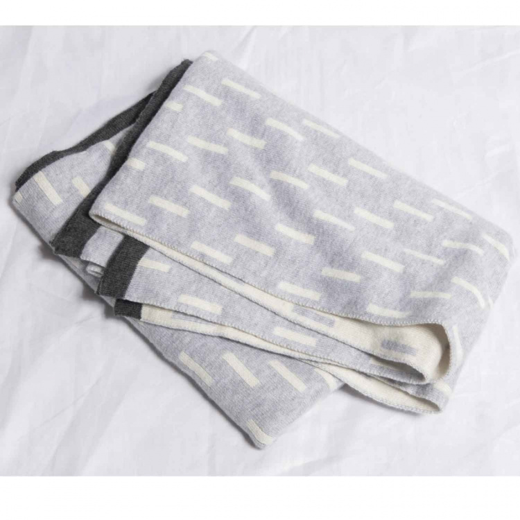 NG Baby Filt Jaquardstickad Grey Line NG Baby Filt Jaquardstickad Grey Line