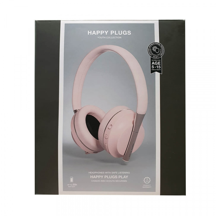 Happy Plugs Play Headphone Over-Ear 85dB Wireless Pink/Gold
