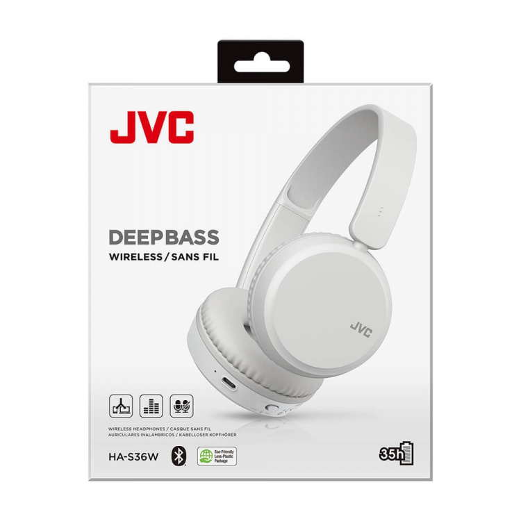 JVC Headphone On-Ear BT White HA-S36W-W-U