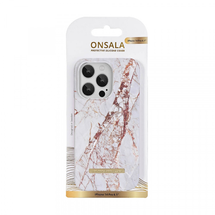 Onsala Phone Case iPhone 14 Pro White Rhino Marble