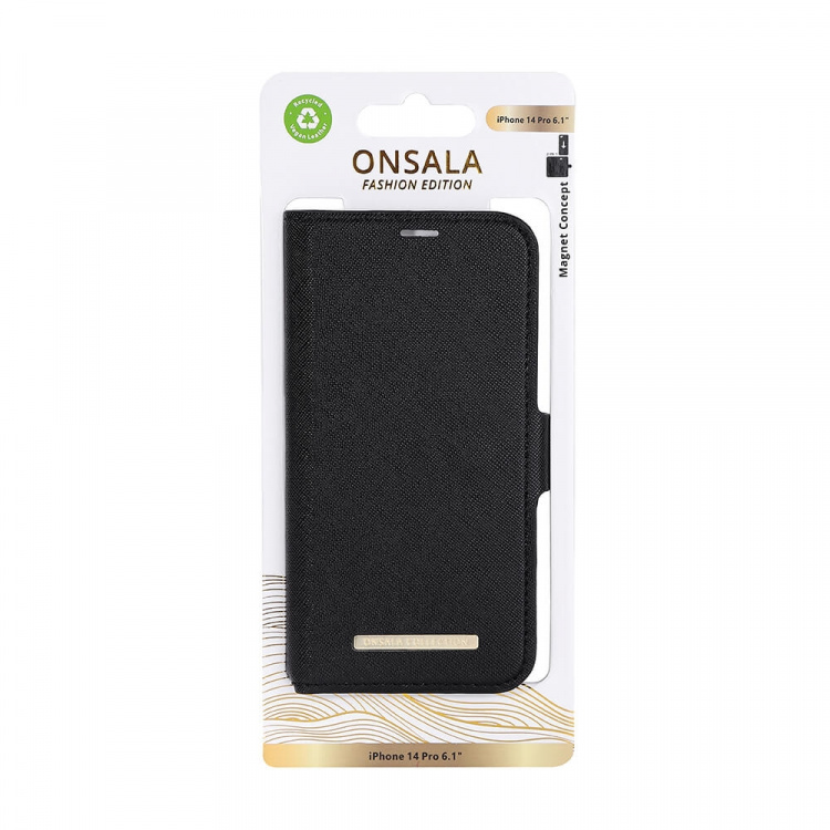 Onsala Wallet Case Midnight Black - iPhone 14 Pro