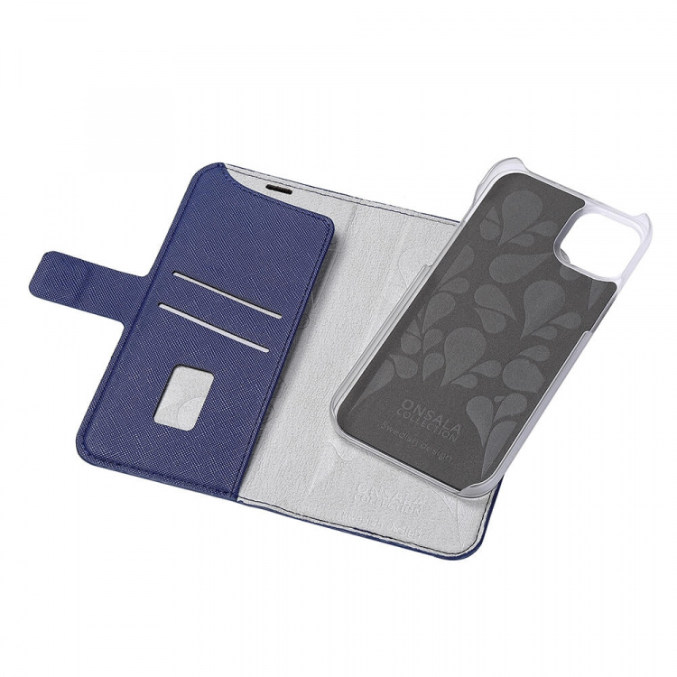 Onsala Wallet Case Eco Navy Blue - iPhone 14 Plus