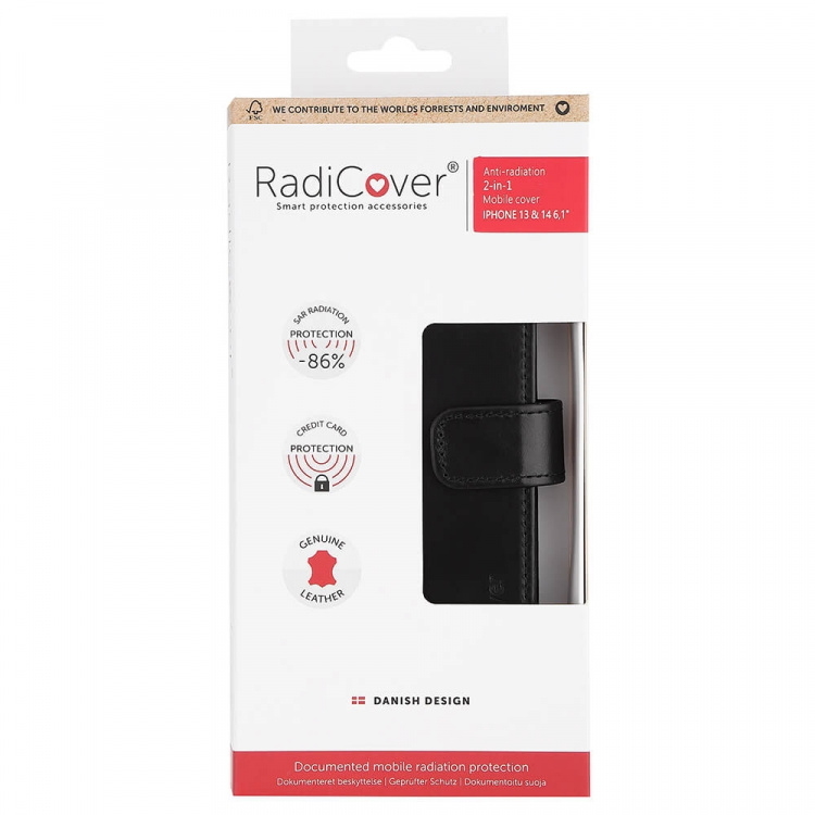 Radicover Wallet Case Anti Radiation 2in1 Black - iPhone 13/14