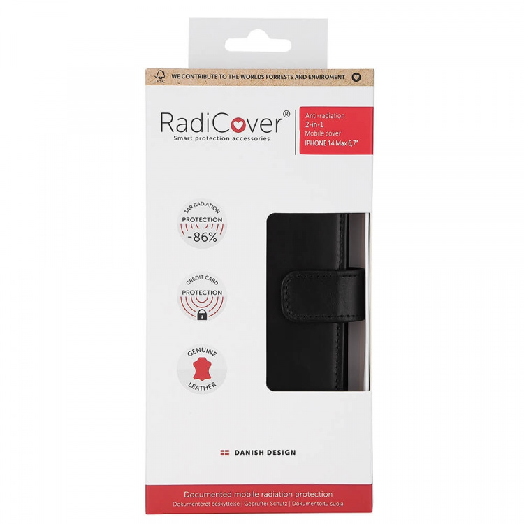 Radicover Wallet Case Anti Radiation 2in1 Black iPhone 14 Plus