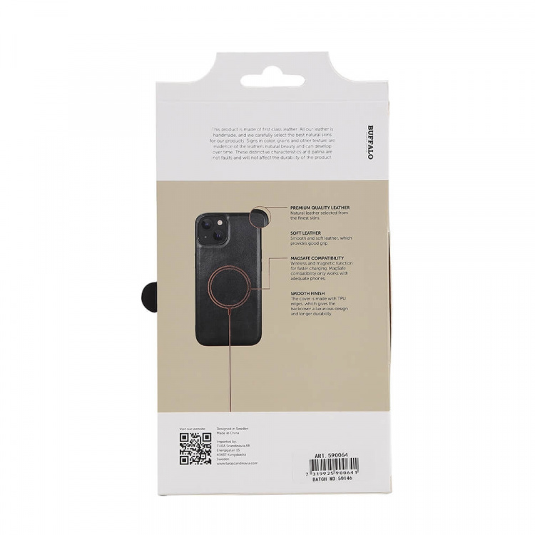 Buffalo Phone Case Leather MagSeries Black - iPhone 13/14 Buffalo Phone Case Leather MagSeries Black - iPhone 13/14