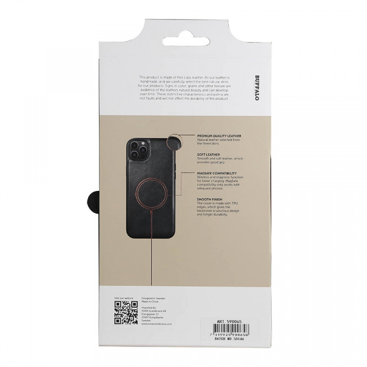 Buffalo Phone Case Leather MagSeries Black - iPhone 14 Plus