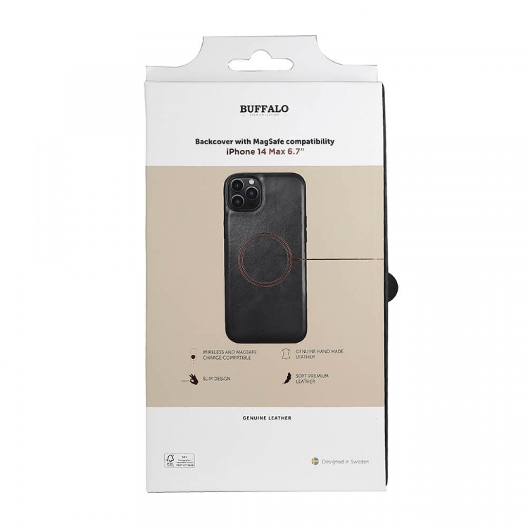 Buffalo Phone Case Leather MagSeries Black - iPhone 14 Plus