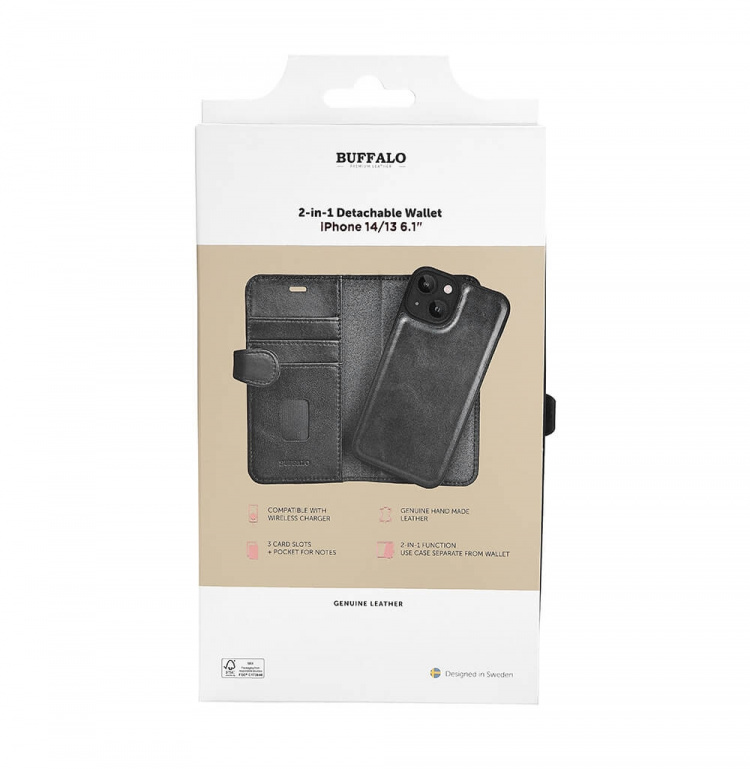 Buffalo Wallet Case Black - iPhone 13/14/15