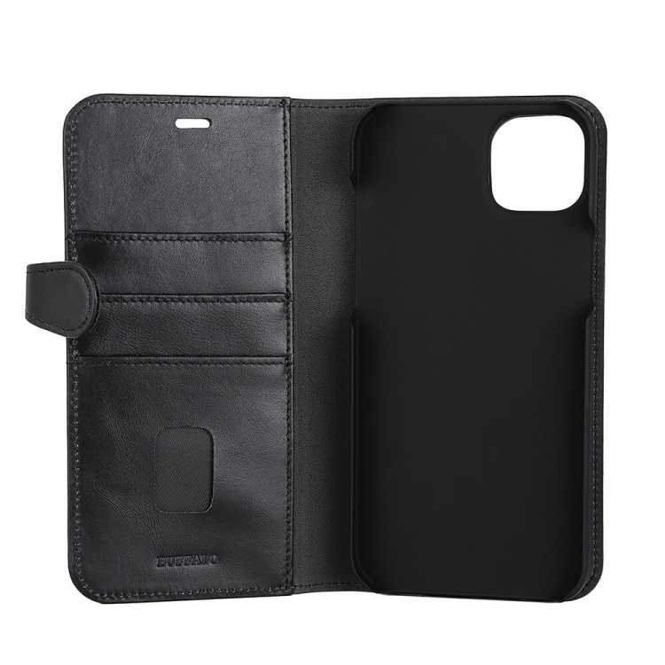 Buffalo Wallet Case 2-i-1 3 Card Black - iPhone 14 Plus